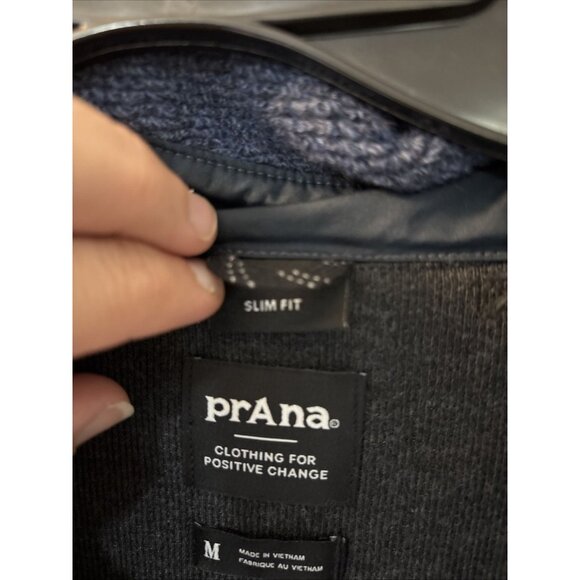 prAna IncrediWool Overshirt Men's Medium Stormy Night Heather Slim NWT MSRP $175 - Picture 9 of 12